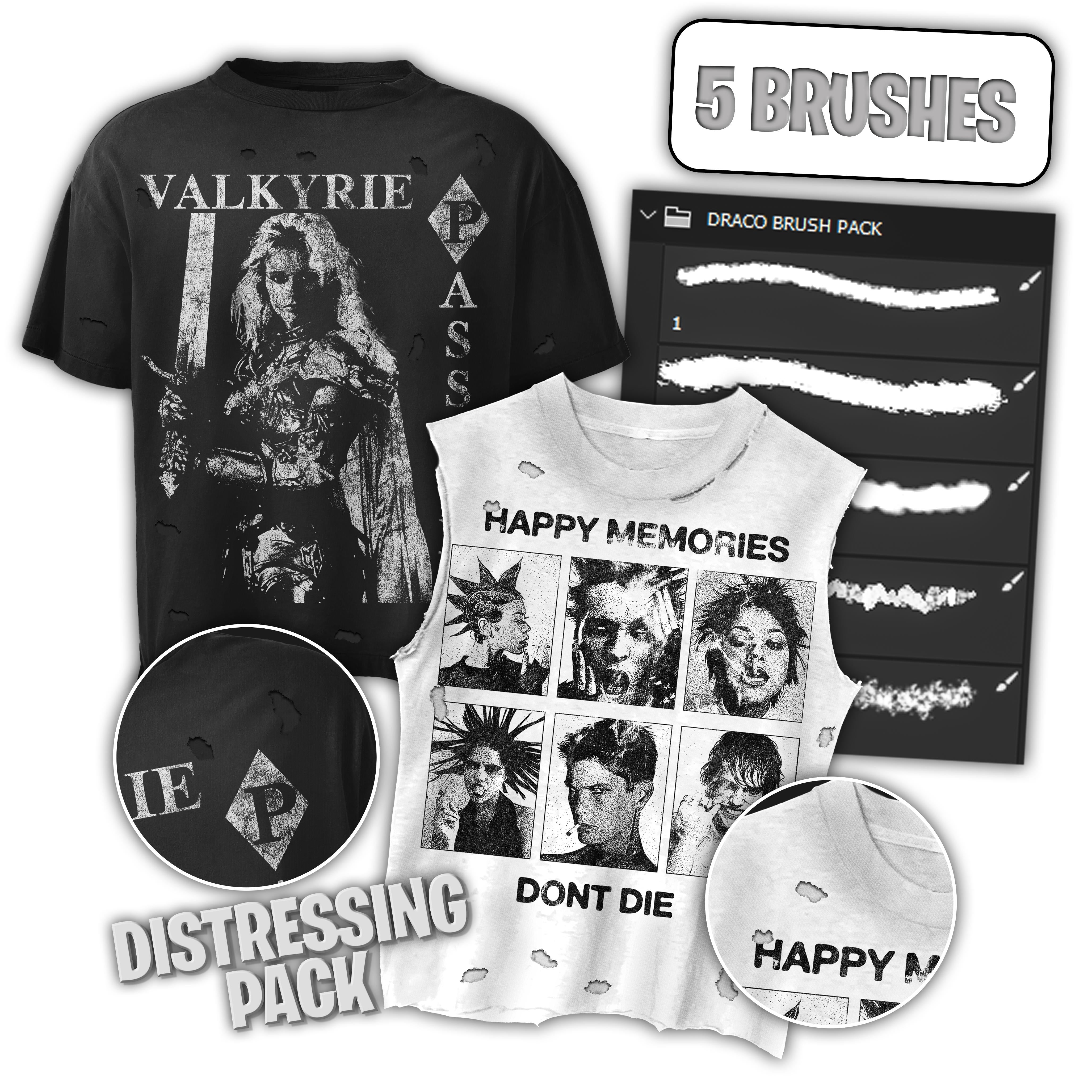 3D Distressing Brush Pack - photoshop